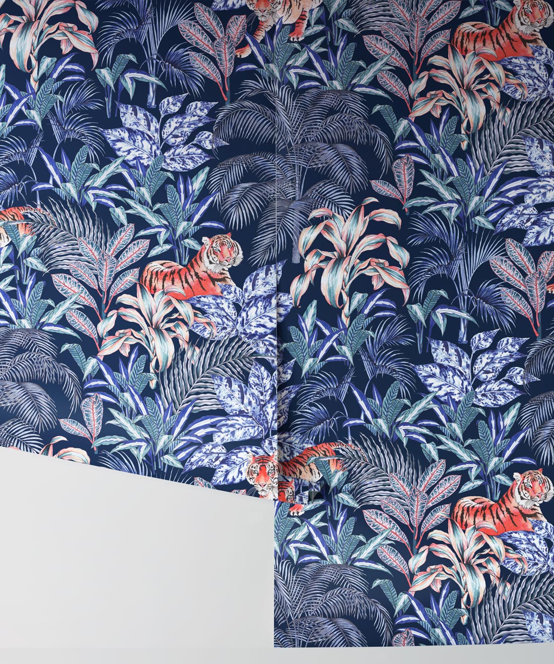 Jungle Tiger Wallpaper, Blue