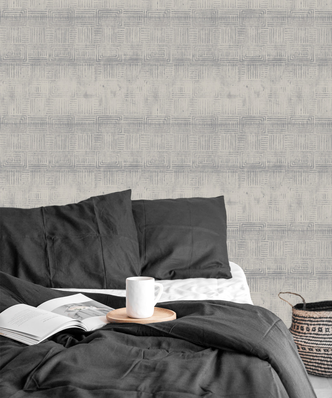 Layered Boho Wallpaper, Grey