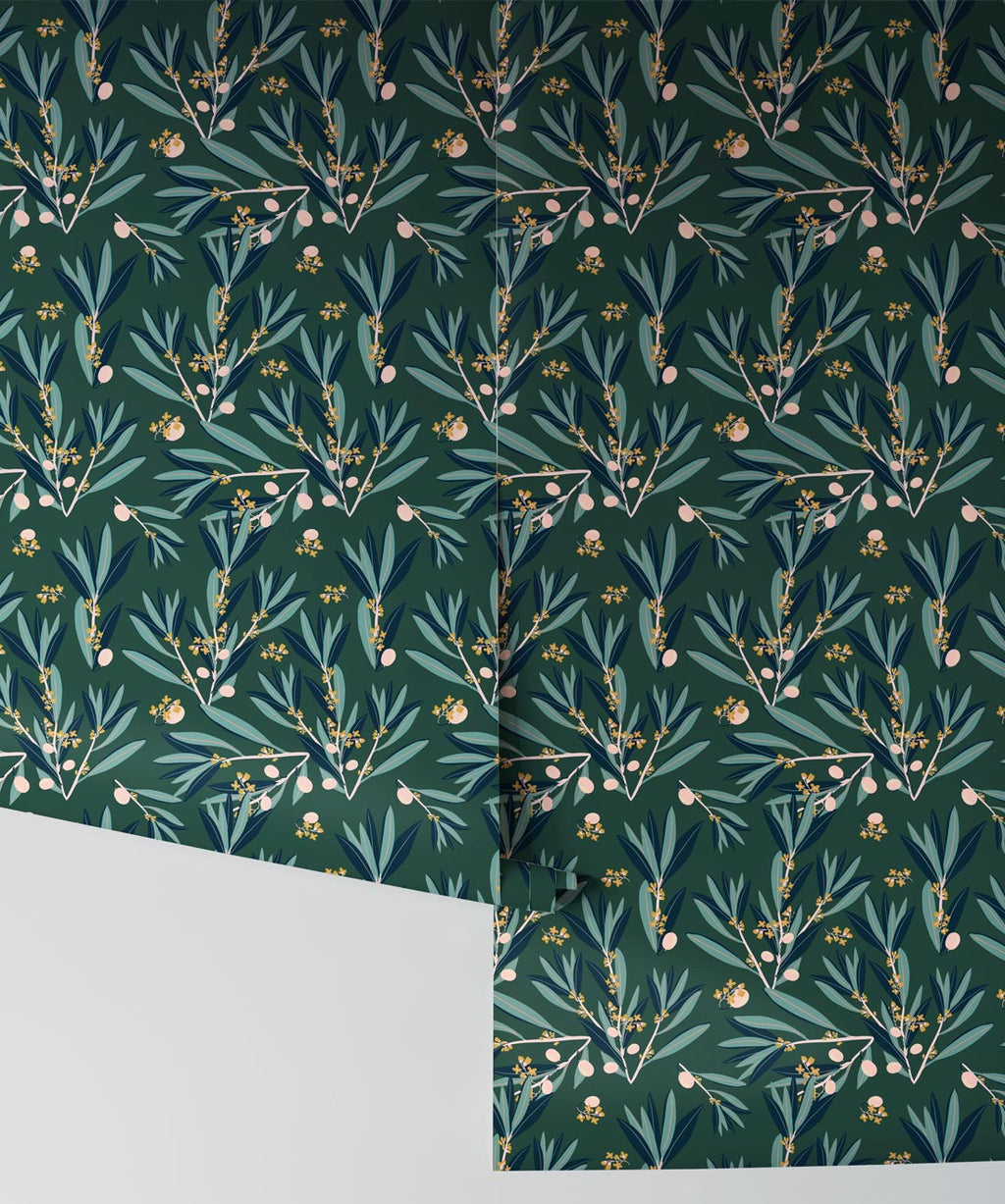 Olive Dapple Wallpaper, Laurel Wood