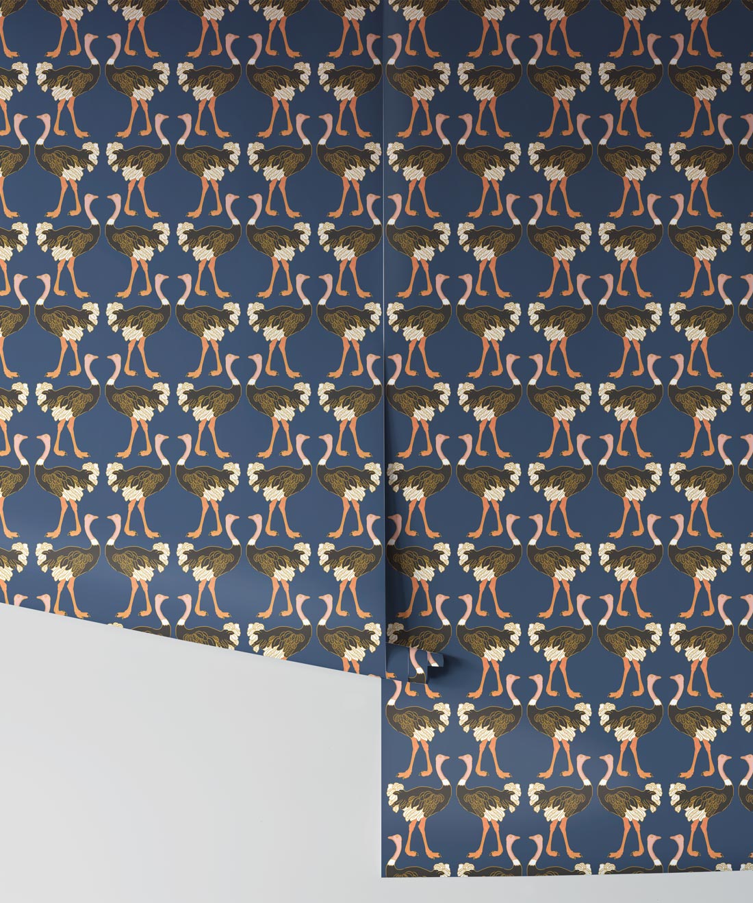 Ostrich Strut Wallpaper, Midnight Stroll