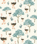 Savanna Ostrich Wallpaper, Gypsom