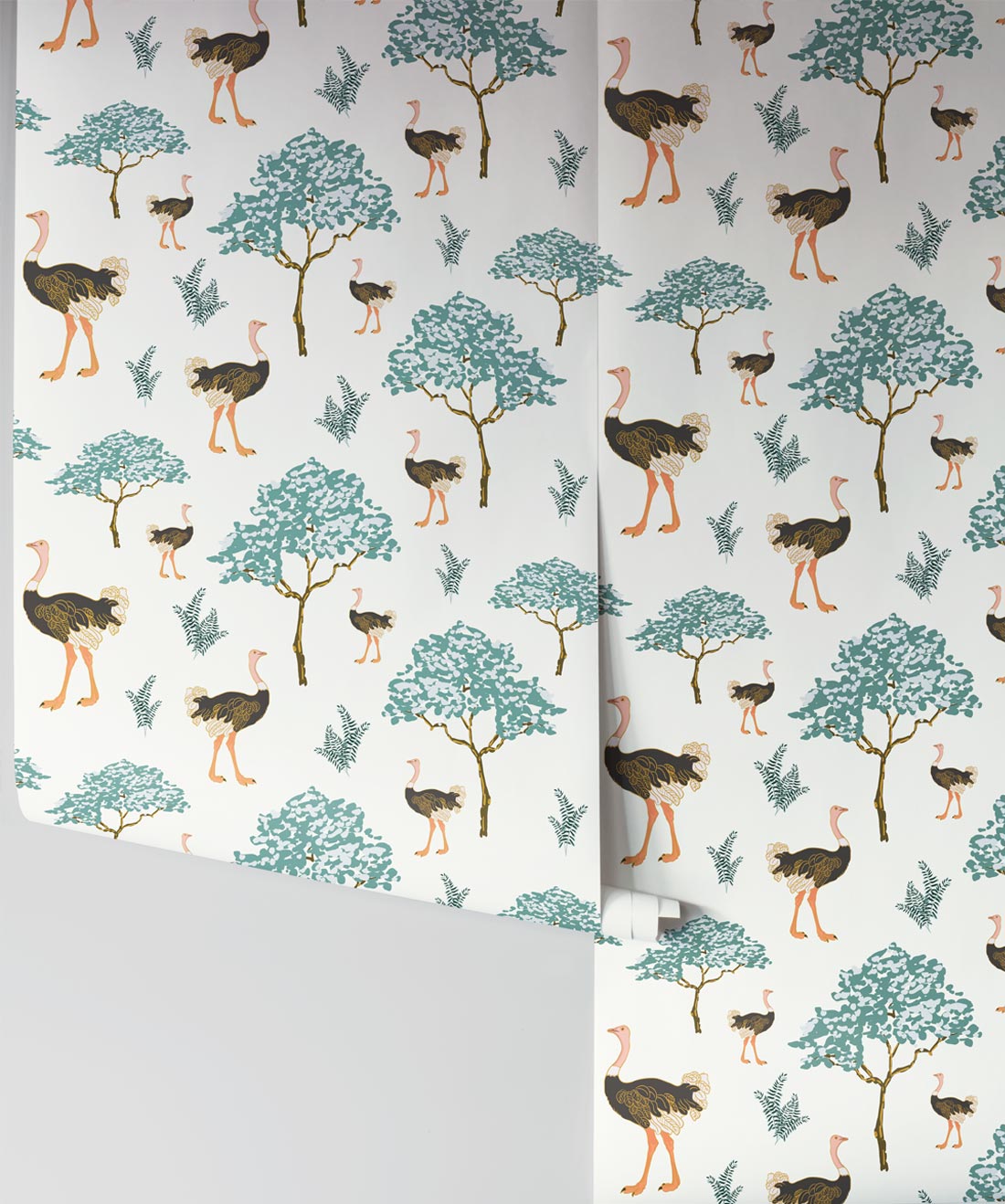 Savanna Ostrich Wallpaper, Gypsom