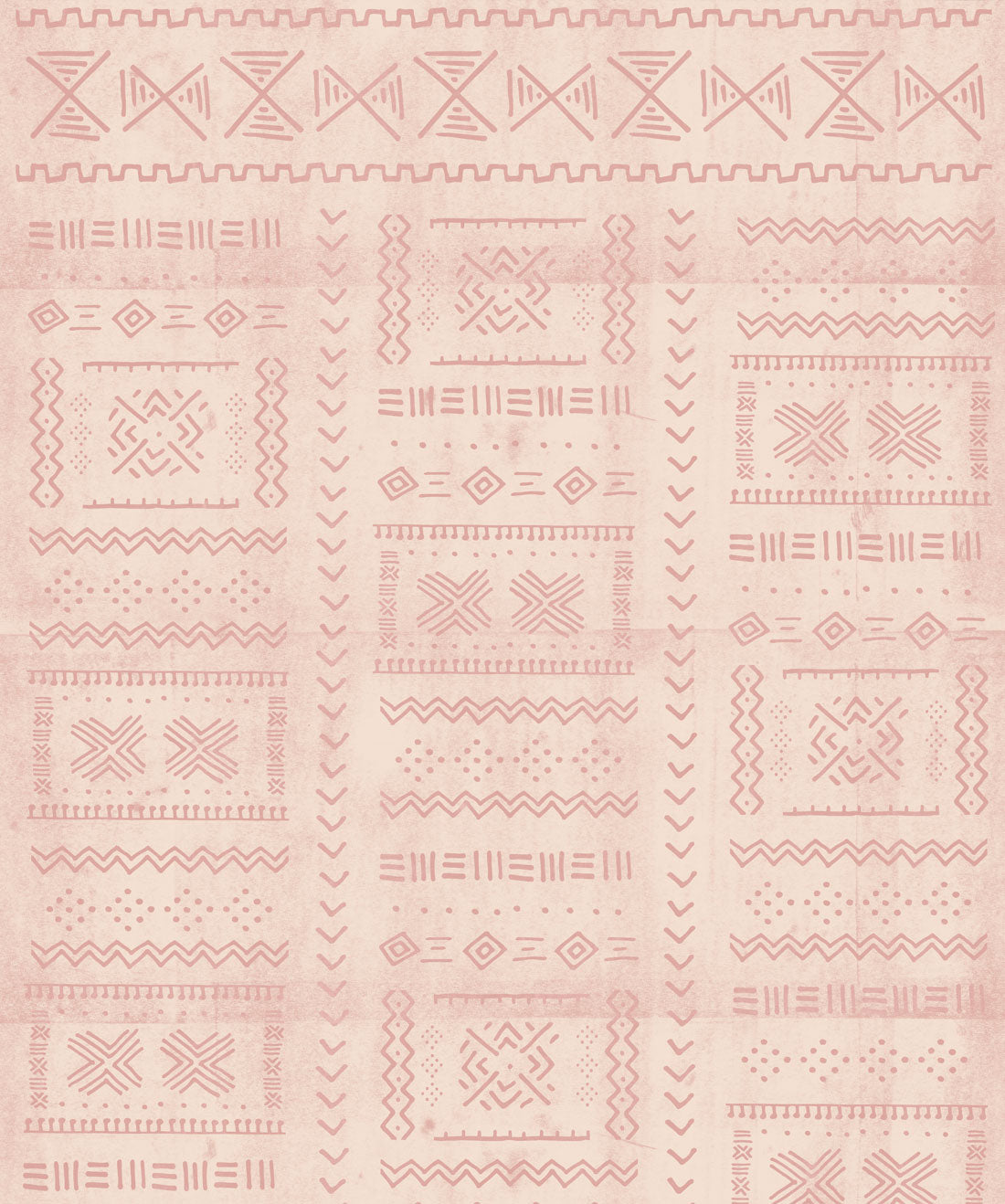 Tribal Mud Wallpaper, Blush