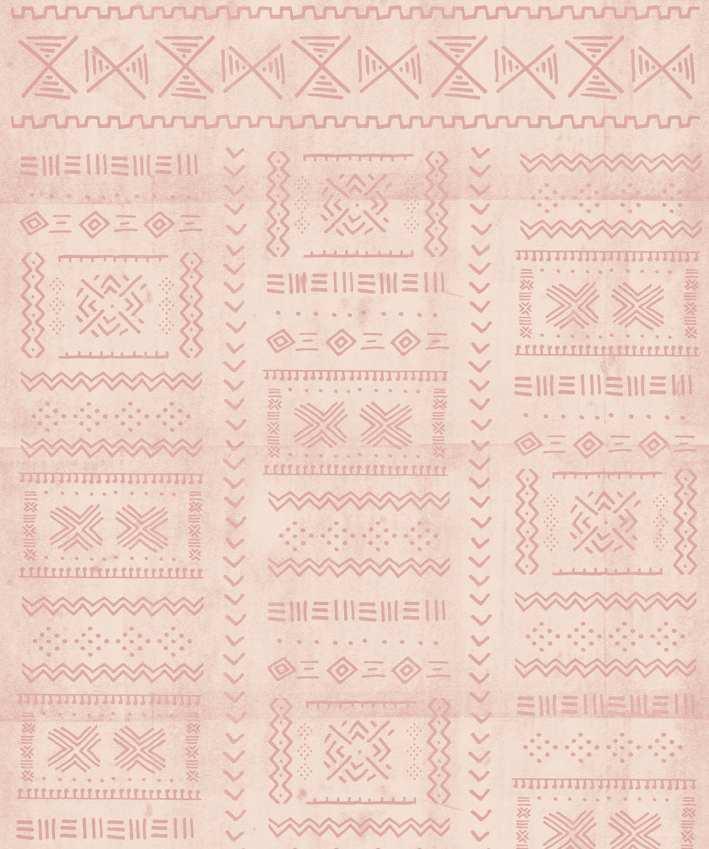 Tribal Mud Wallpaper, Blush