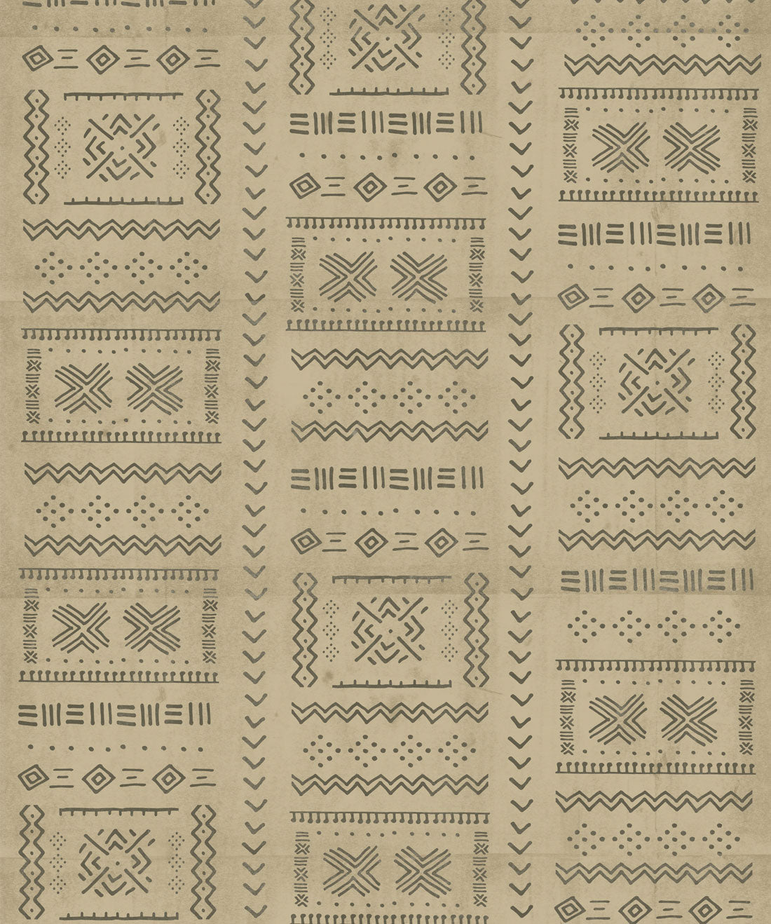 Tribal Mud Wallpaper, Green