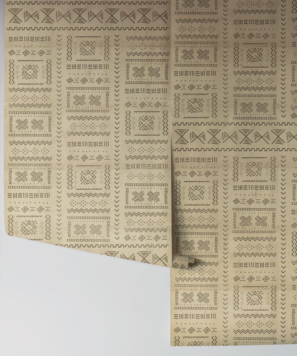 Tribal Mud Wallpaper, Green