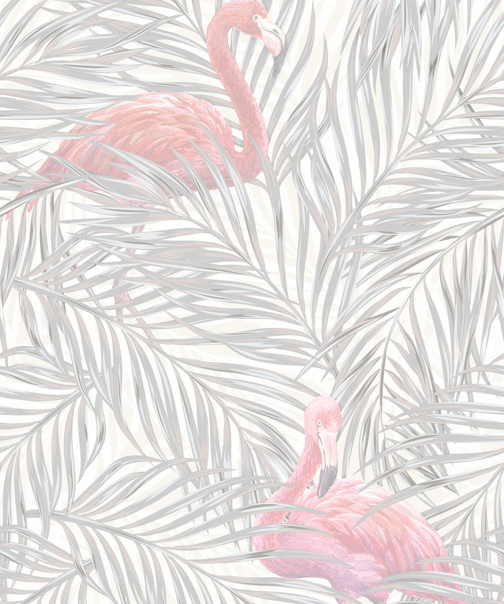 Tropical Flamingos Wallpaper, Subtle