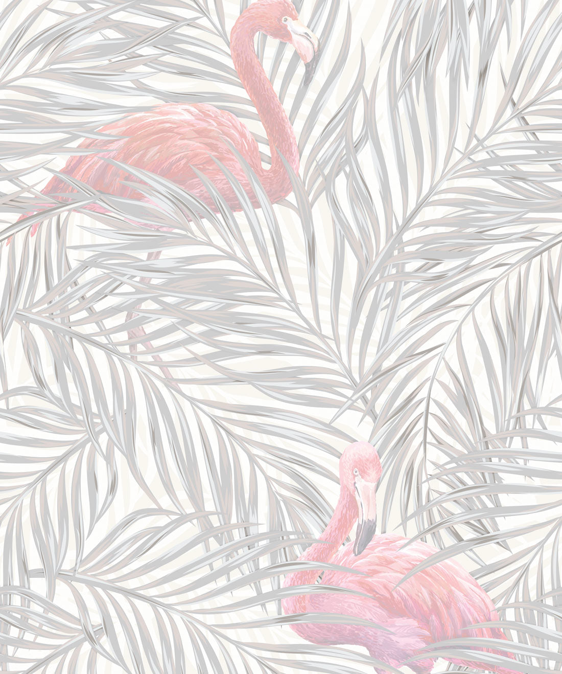 Tropical Flamingos Wallpaper, Subtle