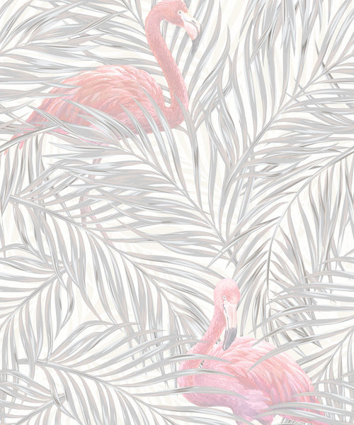 Tropical Flamingos Wallpaper, Subtle