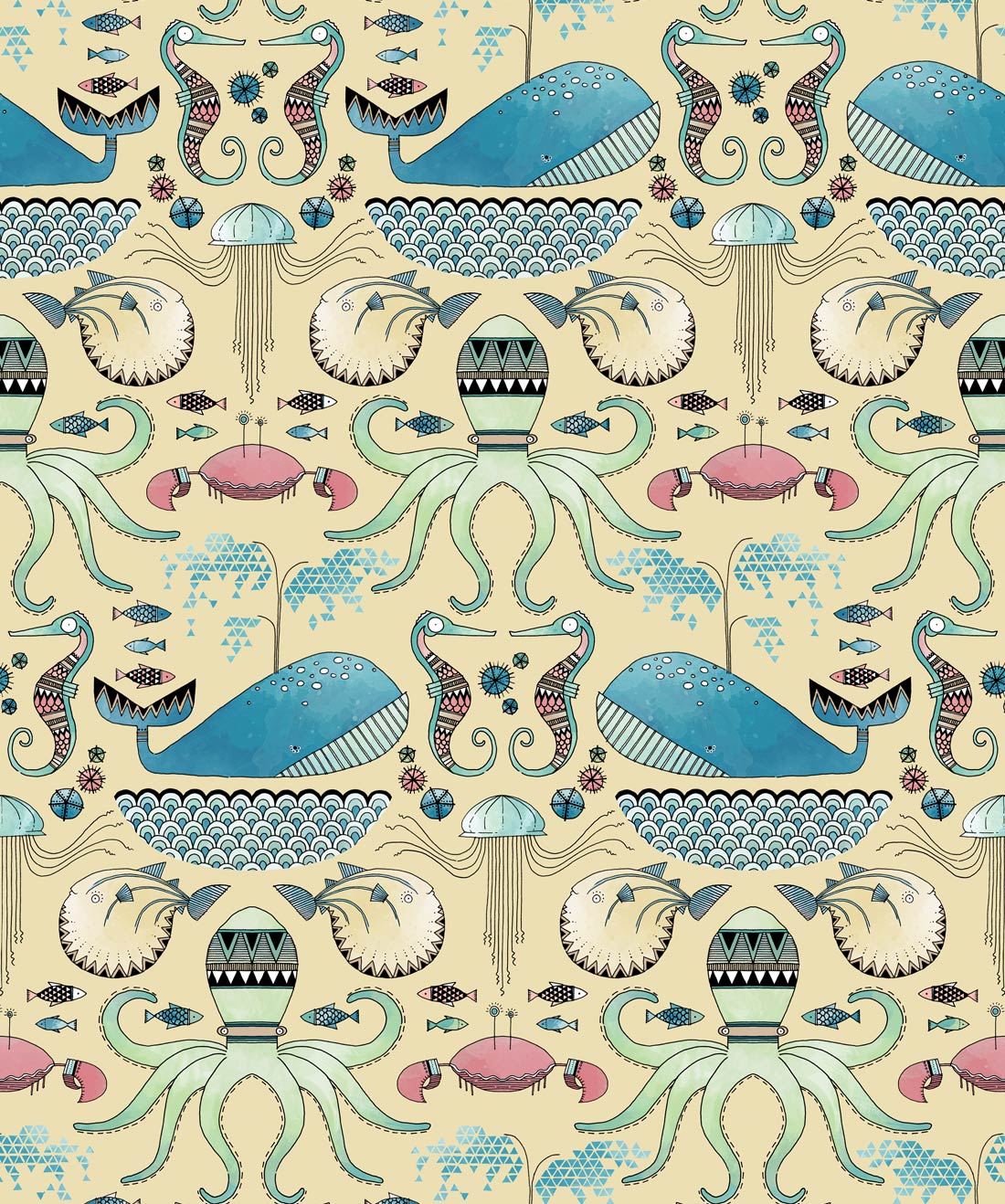 Under The Sea Wallpaper, Yellow