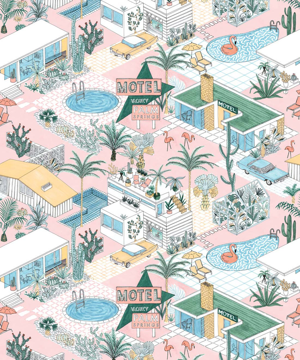 Palm Springs Wallpaper, Pink