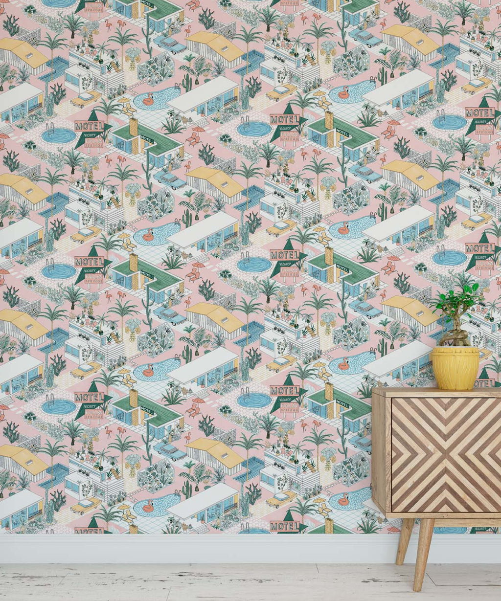 Palm Springs Wallpaper, Pink
