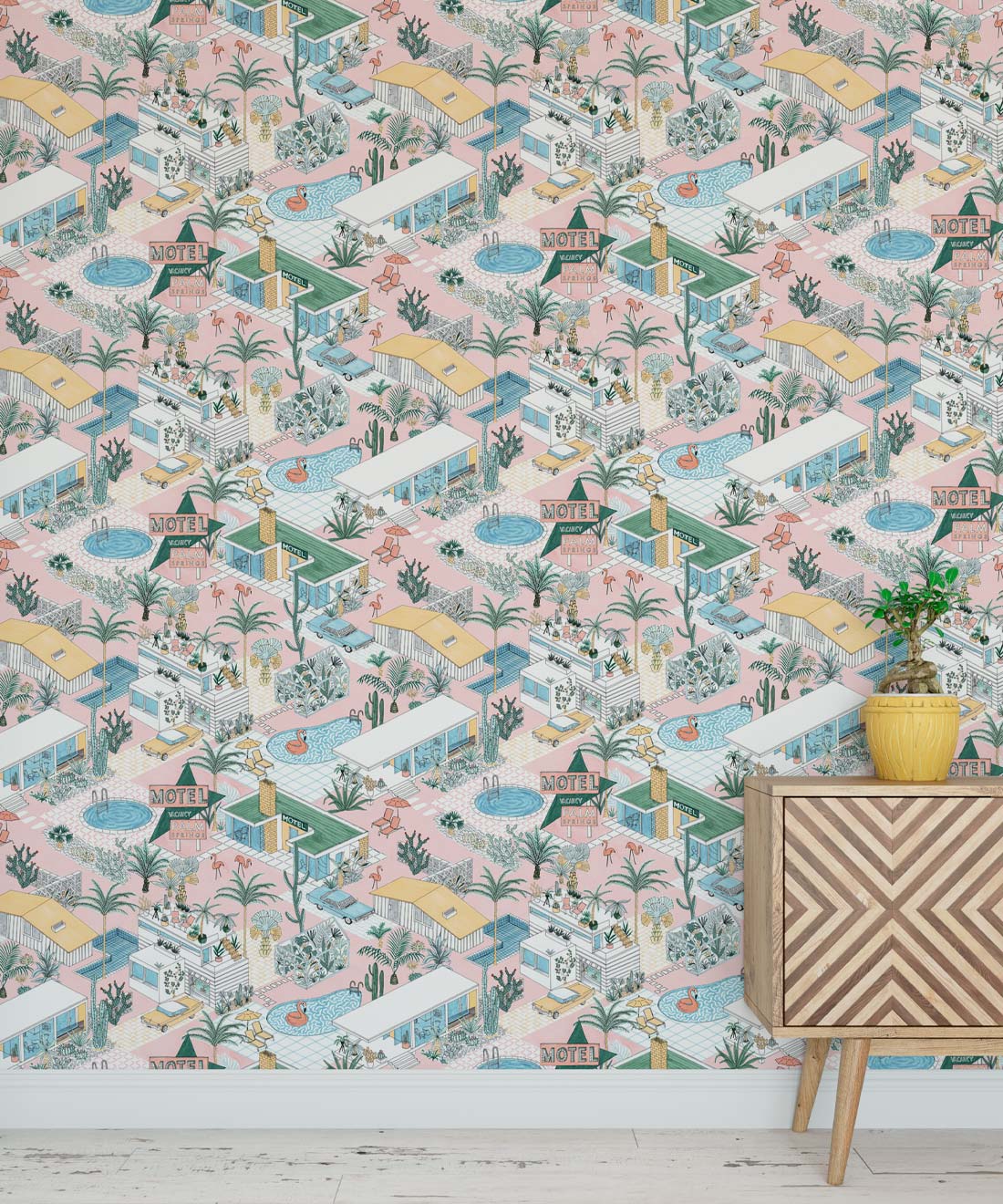 Palm Springs Wallpaper, Pink