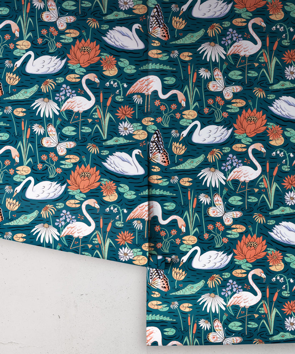 Pond Pattern Wallpaper, Dark