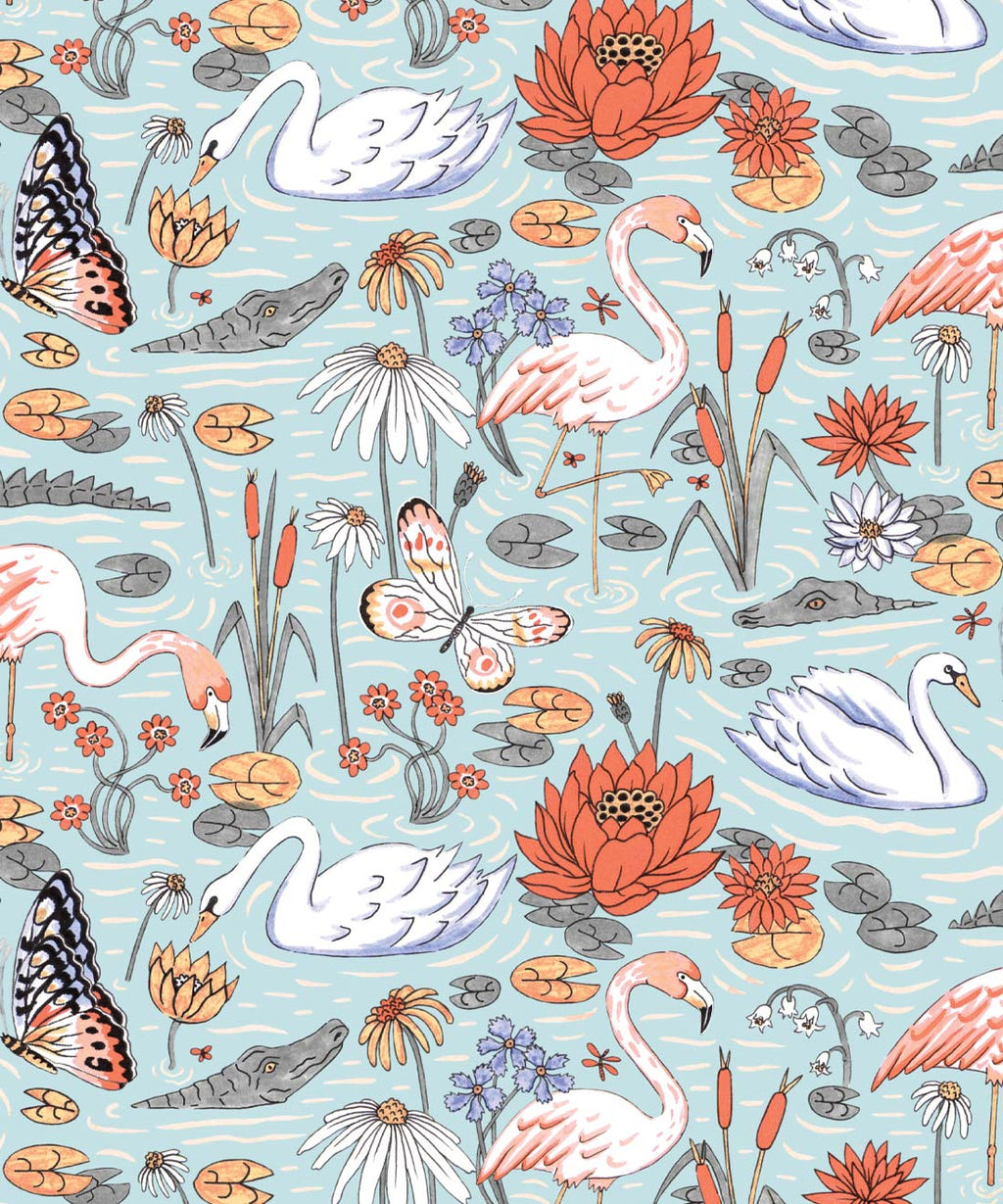 Pond Pattern Wallpaper, Light