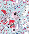 1980’s Office Wallpaper, Blue
