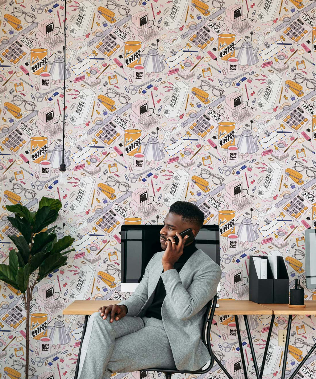 1980’s Office Wallpaper, Neutral