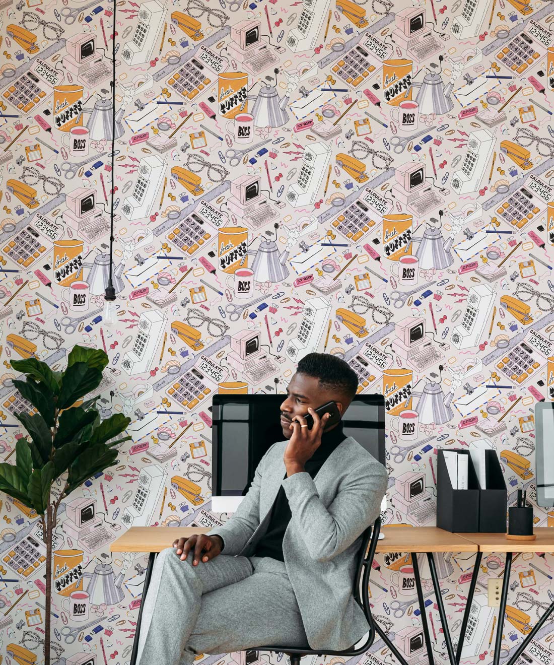 1980’s Office Wallpaper, Neutral