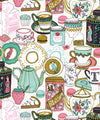 Tea Time Wallpaper, White