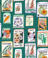 Seed Packets Wallpaper, Teal