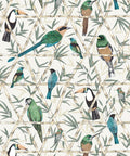 Bamboo Birds Wallpaper, Ivory