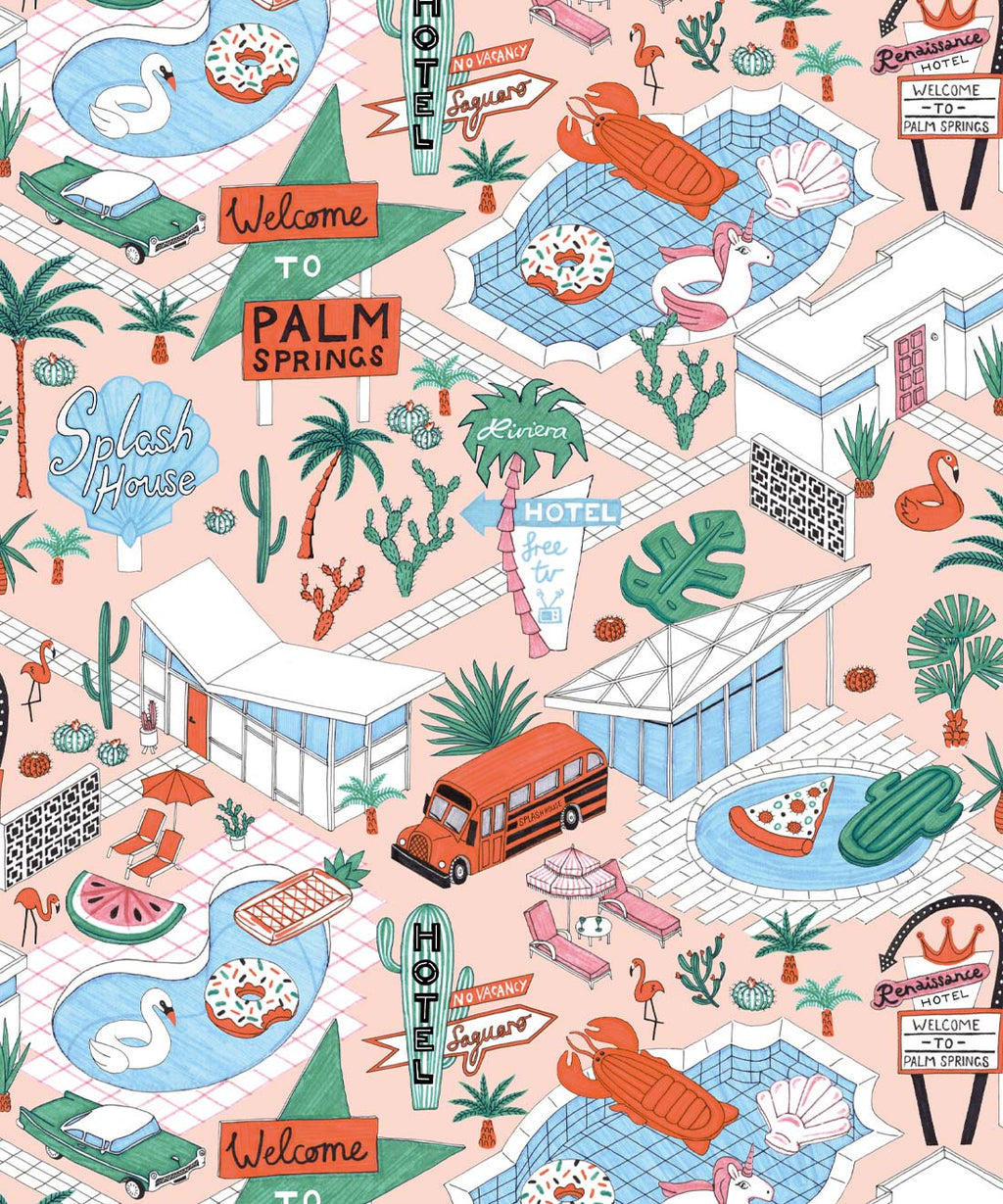 Pool Party Wallpaper, Coral