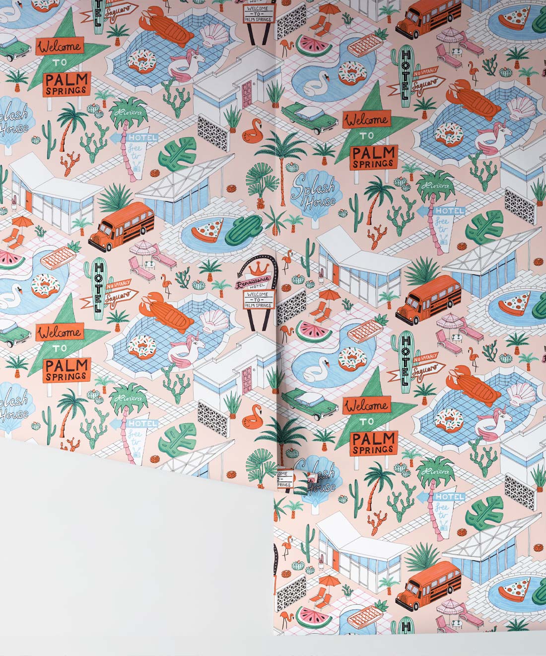 Pool Party Wallpaper, Coral
