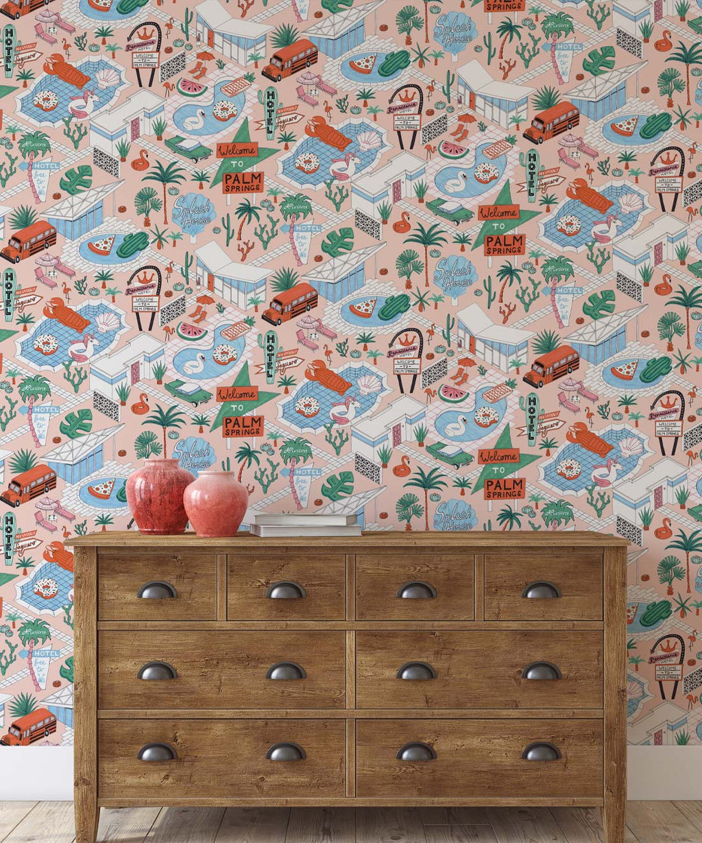 Pool Party Wallpaper, Coral