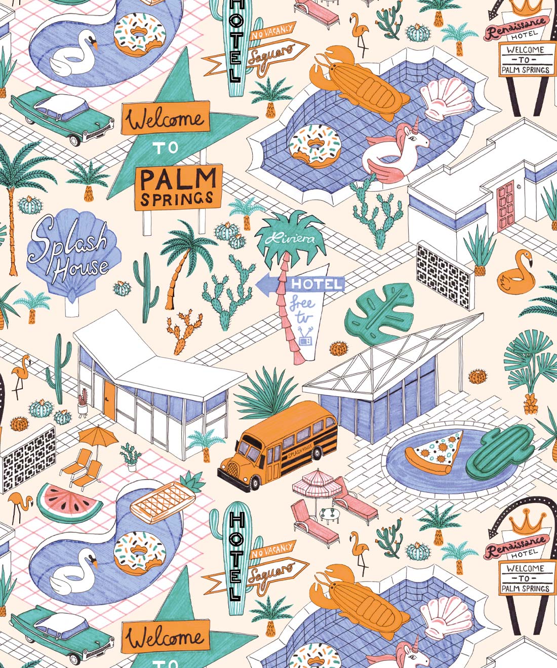 Pool Party Wallpaper, Neutral