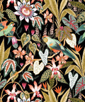 Parrot Jungle Wallpaper, Black