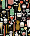 Cocktails Wallpaper, Black