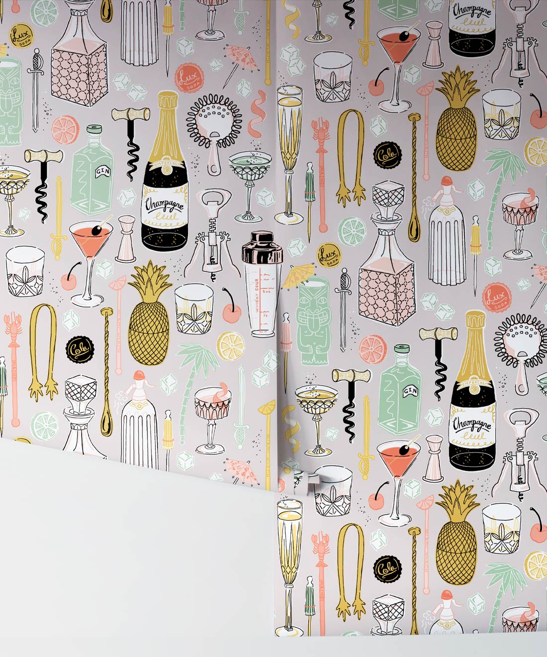 Cocktails Wallpaper, Neutral