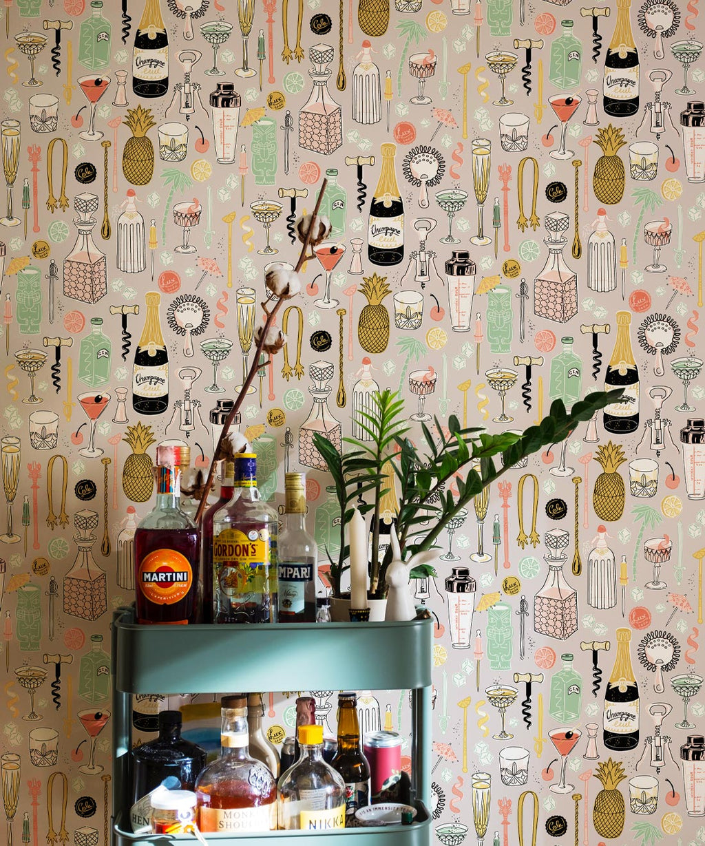 Cocktails Wallpaper, Neutral