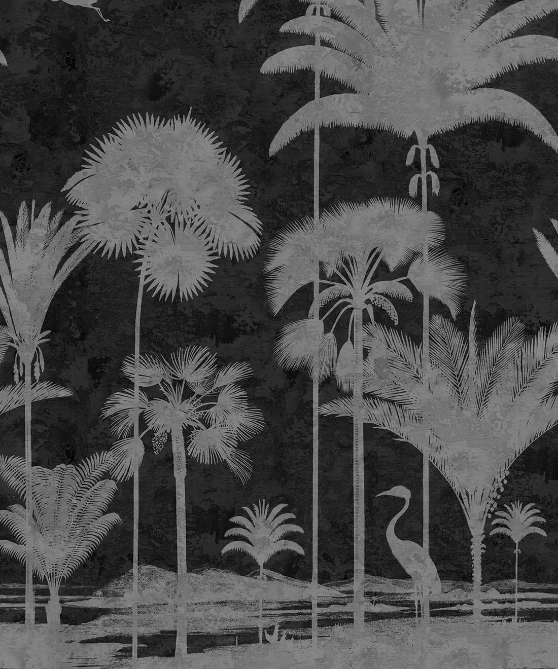 Shadow Palms Mural, Black & White