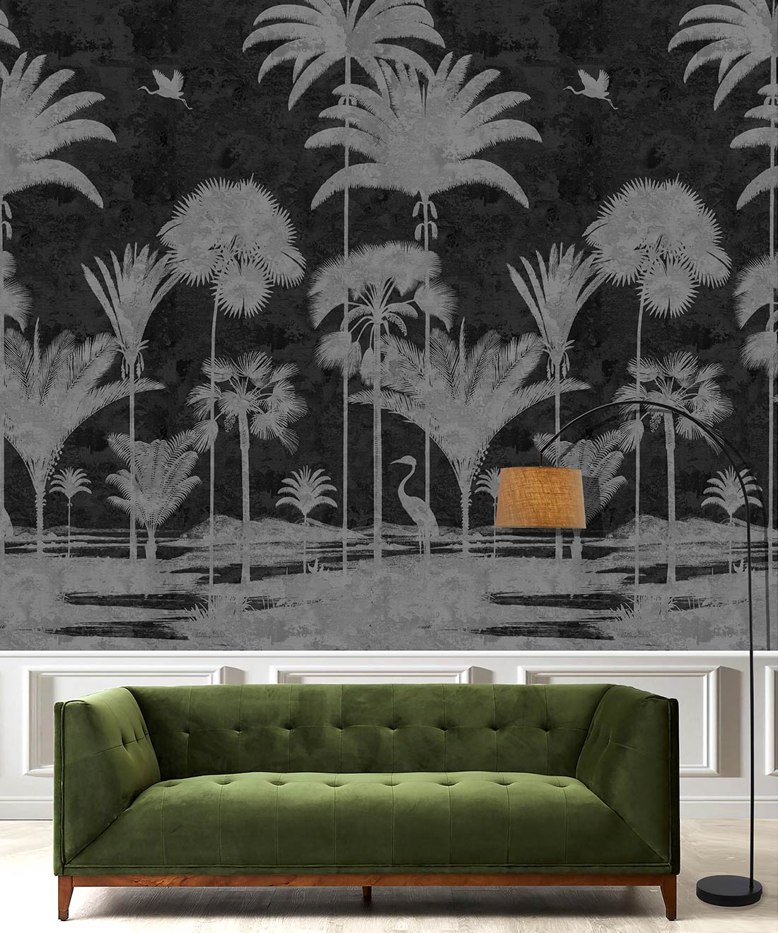 Shadow Palms Mural, Black & White
