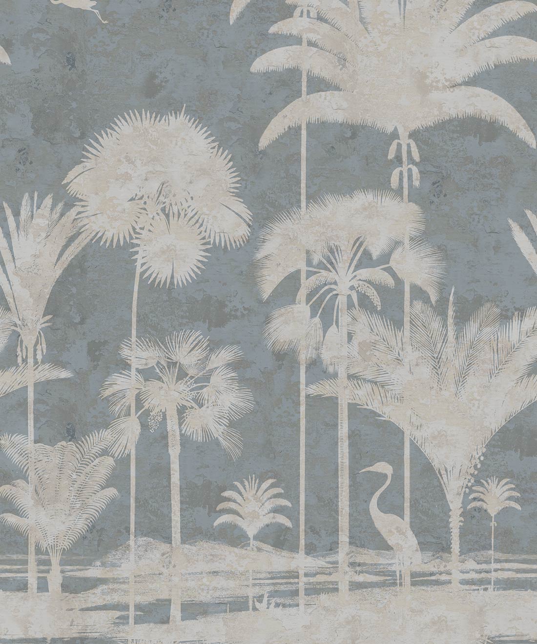 Shadow Palms Mural, Blue