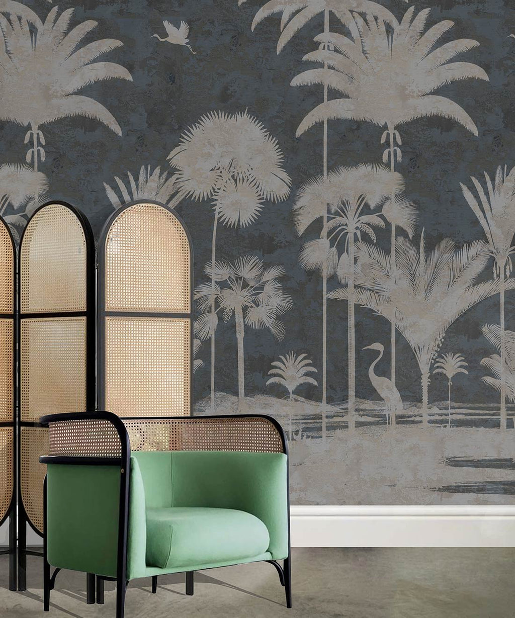Shadow Palms Mural, Navy
