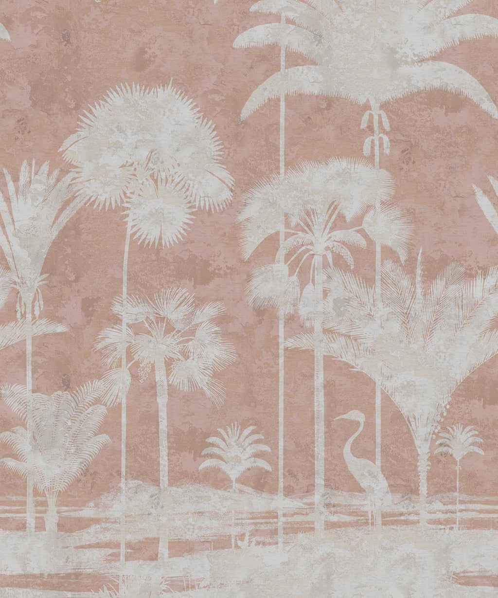Shadow Palms Mural, Pink