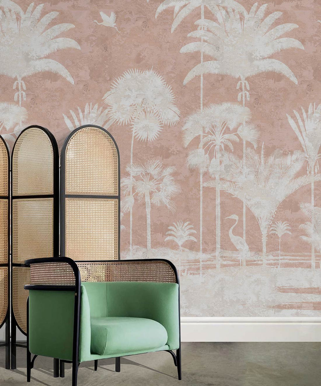 Shadow Palms Mural, Pink