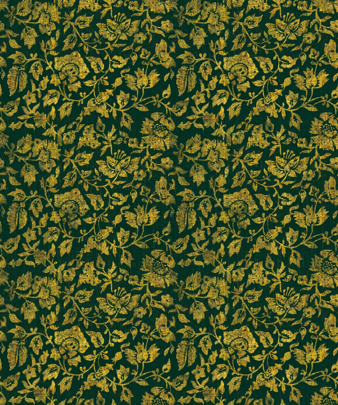Damask Bloom Wallpaper, Green