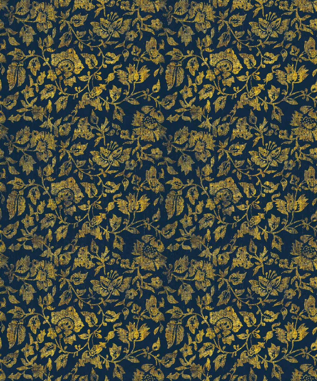Damask Bloom Wallpaper, Prussian