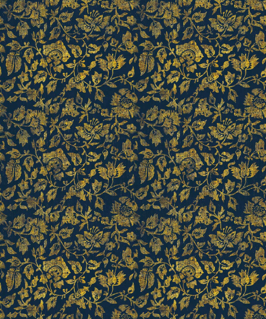 Damask Bloom Wallpaper, Prussian