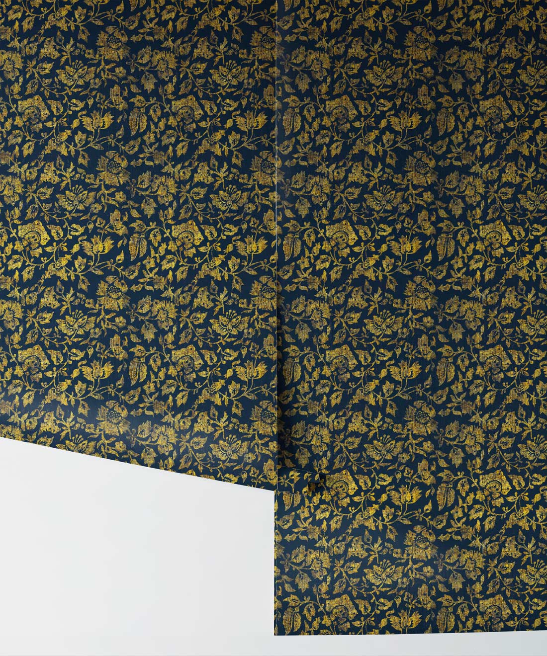 Damask Bloom Wallpaper, Prussian