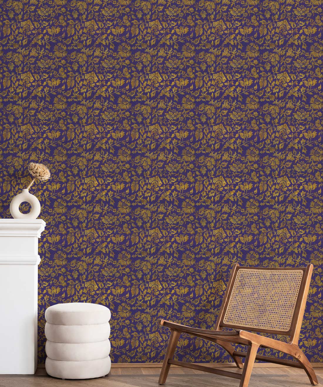 Damask Bloom Wallpaper, Violet