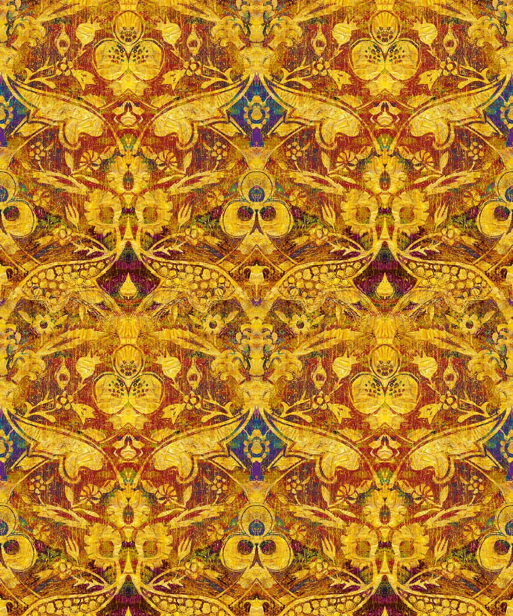 Damask Pomegranate Wallpaper, Golden