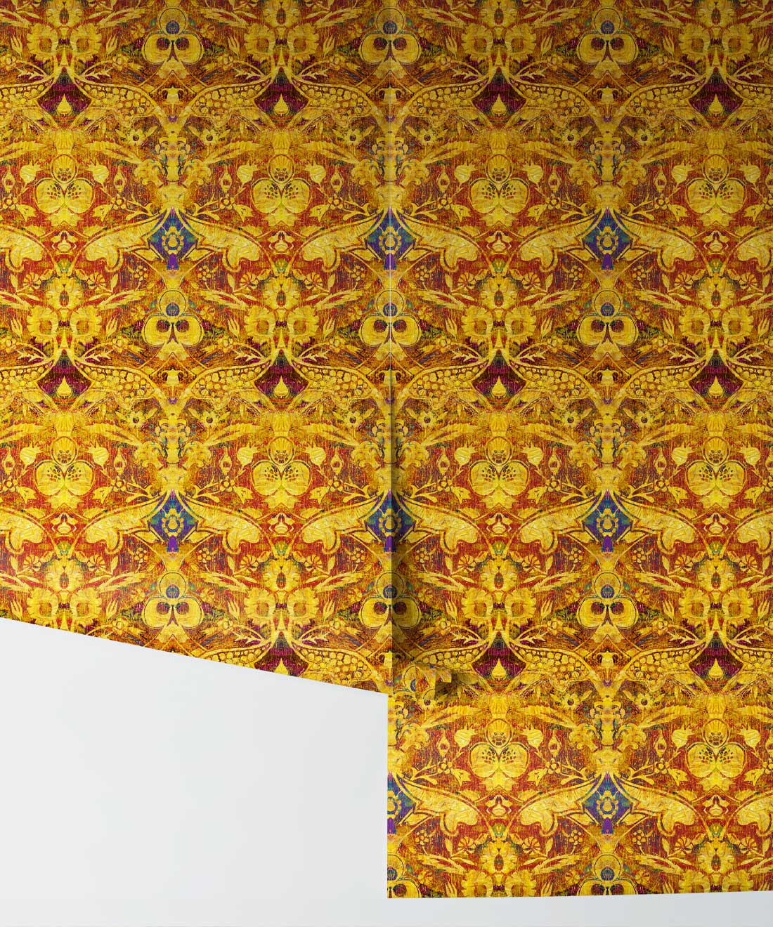 Damask Pomegranate Wallpaper, Golden