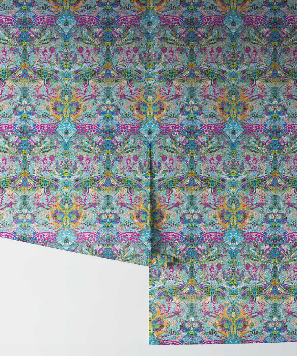 Damask Pomegranate Wallpaper, Jade