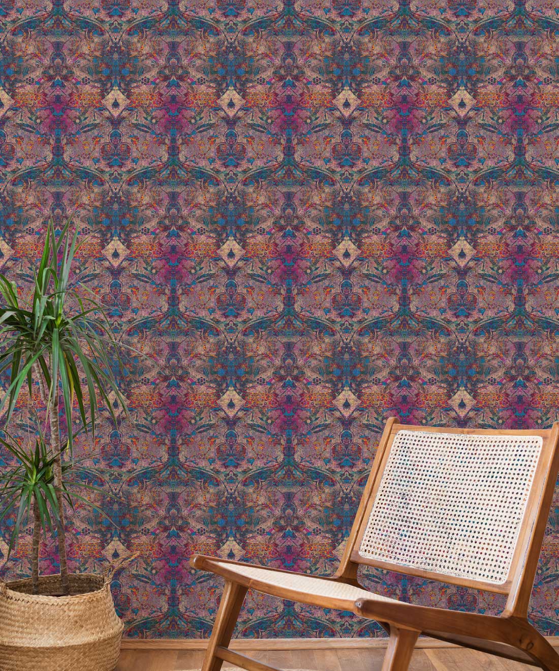 Damask Pomegranate Wallpaper, Jasper