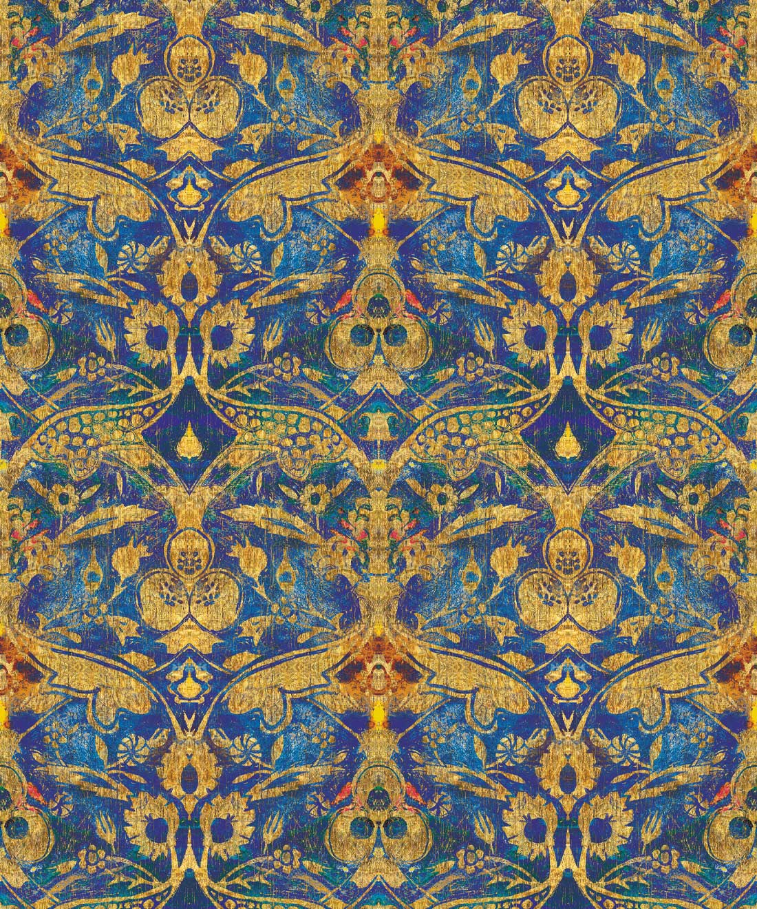 Damask Pomegranate Wallpaper, Lapis