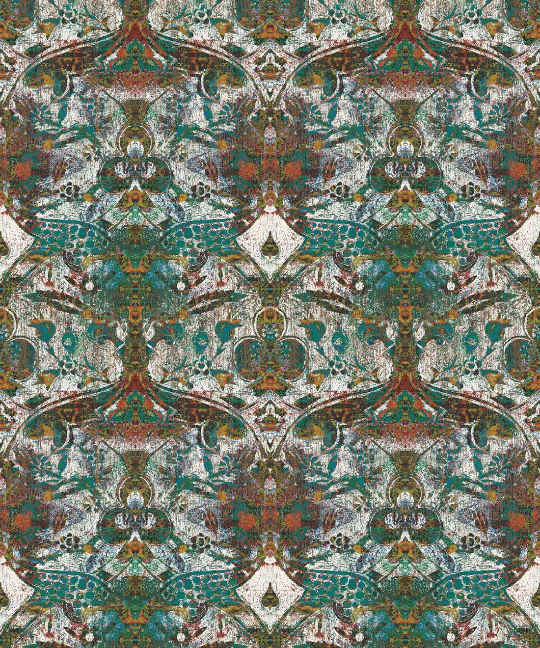 Damask Pomegranate Wallpaper, Pearl